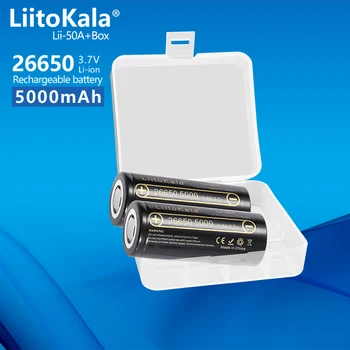 1-6 шт. LiitoKala Lii-50A 3,7 В 26650 5000 мАч Литий-ионная Аккумуляторная батарея 26650 аккумулятор для электромобиля flashligh Трехколесный велосипед