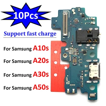 10 Шт. USB Порт Для зарядки Микрофона Док-станция для подключения микрофона Плата Гибкий Кабель Для Samsung A10S A20S A30S A50S A107 A207 A307 A70s A12
