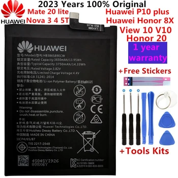 100% Оригинальный Hua Wei HB386589ECW Для Huawei P10 Plus Honor 8X 9X Lite 20 Play View 10 Mate 20 Lite Nova 3 4 5T Аккумулятор Batteria