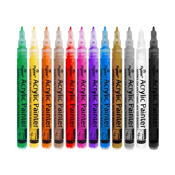 12 Цветная Акриловая ручка для рисования, Скрапбукинг, Быстросохнущая, водостойкая
