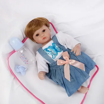 18-Дюймовая Новая кукла для моделирования горячих Точек, Кукла для Перерождения, Реалистичная Модная Милая Одевалка, Мягкая Силиконовая игрушка для раннего образования