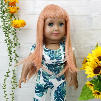 18-дюймовый кукольный парик С длинными волосами Натурального цвета, высокотемпературные аксессуары для кукол, подарок для кукол, сделай сам, подарок для девочки, бесплатная доставка товаров