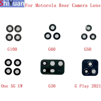 2 комплекта заднего Стекла Объектива камеры Для Motorola Moto G100 G60 G50 G30 One 5G UW G Play 2021 Запасные Части Для стеклянных объективов камеры