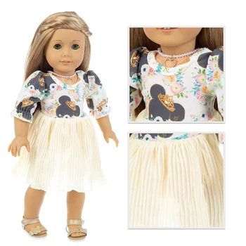 2023 Новая желтая юбка, подходящая для кукольной одежды American Girl, 18-дюймовая кукла, Рождественский подарок для девочки (продается только одежда)