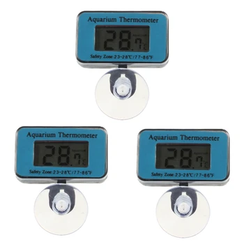 3X Погружной цифровой ЖК-термометр для аквариума/аквариумных рыб