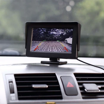 4,3-дюймовый ЖК-HD цифровой дисплей, экран автомобильного монитора, двухсторонний входной монитор с солнцезащитным козырьком для камеры заднего вида, Парковочная камера заднего вида