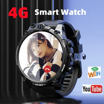 4G SIM-карта Смарт-часы V20 Часы Android 8.1 Sim-карта Мужские Умные часы Wifi Двойная карта камеры Фитнес-поддержка Google Play GPS WiFi