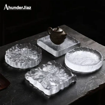 AhundJiaz Nordic Glass Jewelry Display Panel Минималистичная Подставка из Хрусталя Ins, Японская Тарелка для Чая и Суши, Украшение Дома