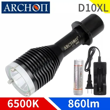 ARCHON D10XL W16XL 6500 K фонарь для дайвинга водонепроницаемый 100 м фонарь для дайвинга CREE XM-L2 U2 светодиодные фонари для дайвинга, встроенный аккумулятор 18650
