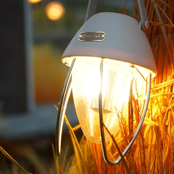 Asafee Новый Ретро Уличный Портативный светильник для горного кемпинга Type-C, Перезаряжаемая лампа для палатки, Атмосферный фонарик с затемнением