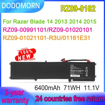 DODOMORN 11,4 В 6400 мАч RZ09-0102 Аккумулятор для ноутбука Razer Blade 14 2013 2014 2015, RZ09 RZ09-00991101 01020101 01021101- R3U