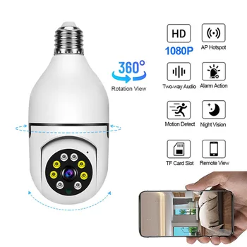 E27 1080P Wifi Лампа Источник Камеры ночного видения беспроводной интеллектуальный 2,4 G Монитор Безопасности Tuya LED Лампа Домашней Безопасности Baby Monit