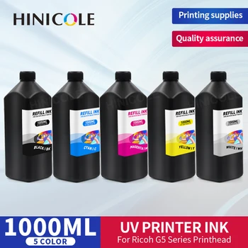 HINICOLE 1000 мл/бутылка * 5 цветов специальных УФ-чернил для Ricoh GEN3 GEN 4 GEN5 печатающая головка для УФ-принтера Ricoh 5 цветов