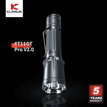 Klarus XT11GT Pro V2.0 светодиодный тактический фонарик, быстрая перезаряжаемая батарея USB C 18650, 30 Вт высокой мощности 3300 Люмен, для самообороны