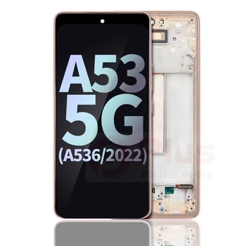 OLED-дисплей в сборе с заменой рамки для Samsung Galaxy A53 5G (A536/ 2022) (пакет обновления) (персиковый)