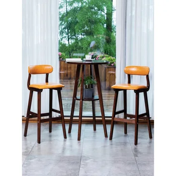 Q1 круглый барный столик у окна комбинация барного стола и стула кофейня маленький высокий столик высокий столик барный столик без дерева 1