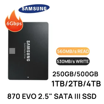 SAMSUNG 870 EVO SSD 250GB 500GB 1 ТБ 2 ТБ 4 ТБ Жесткий диск 560 МБ/с. SATA3 2,5 Дюйма для Ноутбука Настольный Ноутбук Мини ПК Компьютер