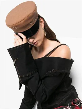 USPOP зимние кепки женские кепки газетчика Толстая теплая шерстяная кепка с вышивкой буквами размеры S, M, L, клетчатые лоскутные военные кепки