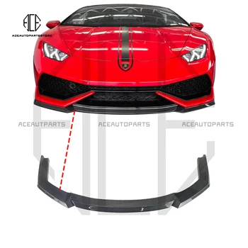 V-образный полностью глянцевый автомобильный передний бампер из углеродного волокна для Lamborghini Huracan LP610 2014-2018