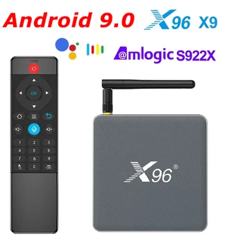 X96 X9 TV Box Amlogic S922X Android 9,0 4 ГБ DDR4 RAM 32 ГБ ROM Поддержка 8K USB3.0 Двойной Wifi 1000M LAN телеприставка Медиаплеер