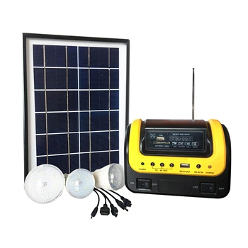 Аварийный Солнечный Свет Фонарик Портативный Открытый Bluetooth MP3/FM-радио USB Зарядное Устройство Генератор Солнечной Энергии с 3 светодиодными Лампочками