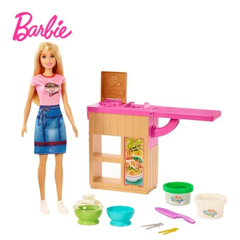 Барби Оригинальный набор для игры в лапшу, мастерская по изготовлению кукольной лапши, игрушки для кукол-брюнеток ручной работы, Подарки для детского игрового домика Ghk43