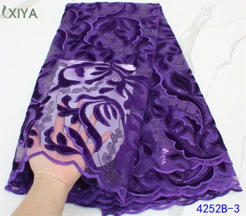 Бархатная Кружевная ткань Африканская Кружевная ткань Высококачественные Кружевные ткани с блестками Французская Нигерийская Кружевная ткань для вечернего шитья
