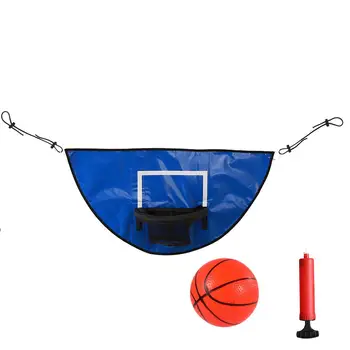 Баскетбольное кольцо на батуте с насосной доской и мини-баскетбольным мячом 3шт для игры детей на батуте на открытом воздухе