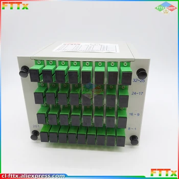 Бесплатная доставка SC APC PLC 1X32 волоконно-оптический разветвитель FTTH кассетный тип вставки Волоконно-оптический разветвитель