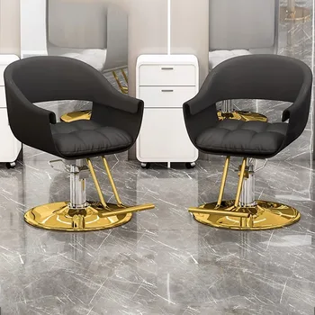 Вращающееся Парикмахерское Кресло Педикюрная Подставка Для Ног Роскошные Золотые Парикмахерские Кресла Для Стилистов Эстетическая Мебель Для Салона Sillas Barberia MQ50BC