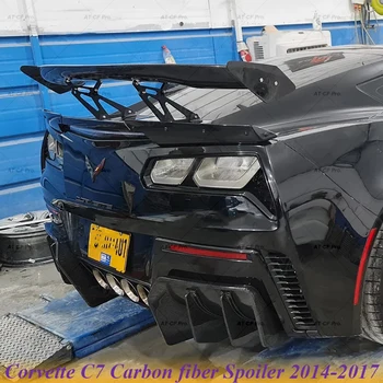 Высококачественный Черный Спойлер Заднего Крыла Багажника Из Углеродного Волокна Для Chevrolet Corvette C7 Z06, Спойлер 2014 2015 2016 2017, Автомобиль GT Style