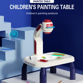 Детский Светодиодный проектор Для рисования, Стол для рисования, Светомузыкальные игрушки Для детей, Доска для рисования, Стол, Обучающие Инструменты для рисования