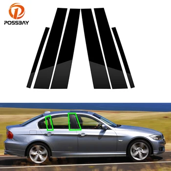 Для BMW 3-series E90 2005-2012 Полированные стойки автомобиля, накладка на окно, наклейка на колонну BC, Аксессуары для укладки Внешних деталей