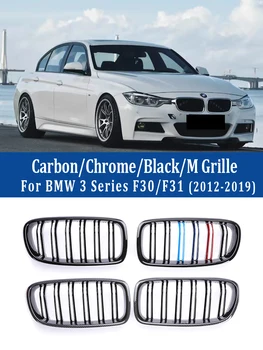 Для BMW F30 F31 F35 M3 Решетка Для Почек Переднего Бампера Автомобиля Черный Глянец M Styling Двухлинейная Решетка Гоночные Решетки Замена 2012-2019