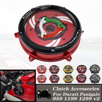 Для Ducati Panigale 959 1199 1299 2012-2015 R/S V2 2020 -2021 Двигатель Прозрачная Крышка Сцепления Мотоцикл Водонепроницаемый Защитный Кожух