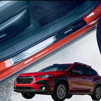 Для Subaru Crosstrek 2024, Аксессуары, Накладка на порог из нержавеющей стали, накладка на педаль, накладка на порог автомобиля, Защитная наклейка для укладки