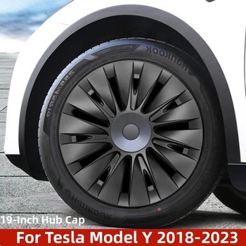 Для Tesla Модель Y 2018-2023 4ШТ 19-Дюймовая Крышка ступицы, Сменная Крышка Колеса, Автомобильная Крышка Ступицы, Полное Покрытие, Модельные Аксессуары