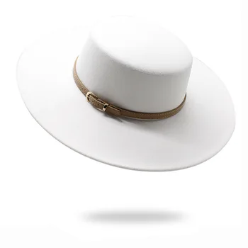 Женские шляпы-фетровые шляпы Мужские солнцезащитные шляпы фетровые с широкими полями и цепочкой панама черная модная часовня пляж Свадебная фотография роскошь элегантный