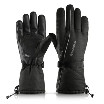 Зимние лыжные мужские перчатки, ветрозащитные, водонепроницаемые, для альпинизма на открытом воздухе, для езды на холоде, с утолщенными карманами, Теплые светоотражающие женские перчатки