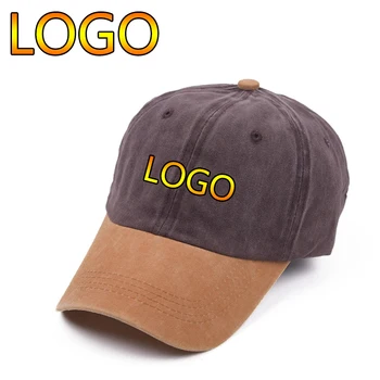 Изготовленный на заказ Логотип для Женской Винтажной Однотонной Бейсболки Из Промытого Хлопка, Потертых Папиных Шляп, Спортивной Регулируемой Шляпы Унисекс На Открытом Воздухе