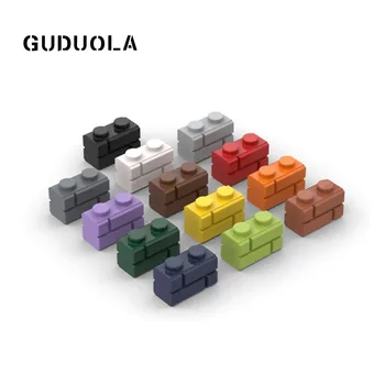 Кирпич Guduola 1x2 с рельефными кирпичами (98283) Строительный блок из мелких частиц MOC Build Assembly block Игрушки 