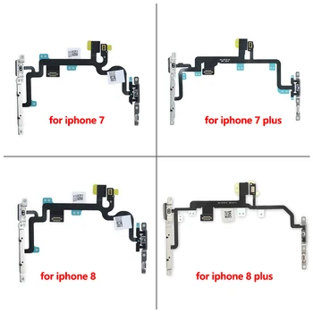 Кнопка отключения звука для iPhone 7 7plus с металлическими запчастями, гибкий кабель для регулировки громкости включения/выключения питания для iphone 8 8plus