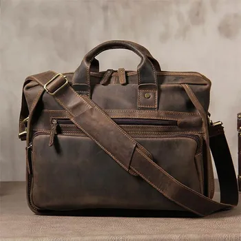 Кожаная Дюймовая сумка, сумка из натуральной кожи через плечо, подходит для сумки, мужской портфель, Luufan, Бизнес Ручной работы, Винтажный ноутбук для 14 мужчин