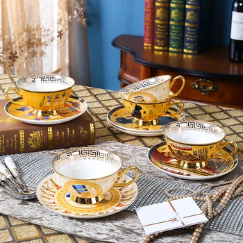 Кофейная чашка и Блюдце из Костяного Фарфора из Пномпеня, Египетский Бог Кошка, Чашка Фараона с Блюдцем, Послеобеденный чай и Чашка черного чая, Турецкая Кухня