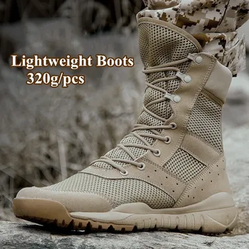 Летние армейские ботинки с дышащей сеткой, Мужские И женские Тактические ботинки Для тренировок в пустыне, Походные ботинки, Сверхлегкие военные ботинки Большого размера