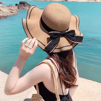 Летняя Женская Панама с волнистым рисунком, Солнцезащитные шляпы, шляпа с козырьком, Складная соломенная шляпа с большими полями, Уличная пляжная кепка для женщин, шляпа с защитой от ультрафиолета