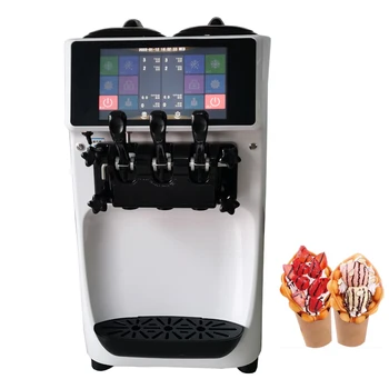 Машина для производства мороженого Полностью Автоматический Домашний Автомат по продаже Мягкого Мороженого, Коммерческий Йогуртница С предварительным Охлаждением