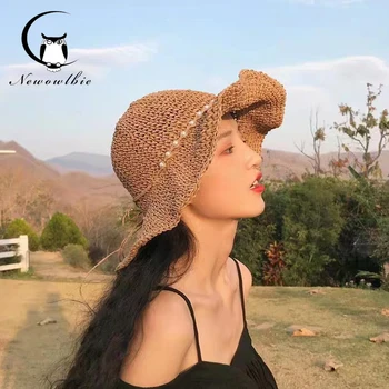 Минималистичная женская летняя складная солнцезащитная шляпа с широкими полями, плетеная соломенная шляпа, корейские версии, маленькая пляжная шляпа для отдыха, устойчивая к ультрафиолету, шляпа