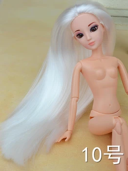 Модные Белые супер Длинные Волосы 1/6 Голова куклы + 12 Суставов Подвижное тело куклы BJD Для 11,5-дюймового кукольного домика, подарки для детей