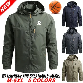 Мужская водонепроницаемая куртка с принтом № 32, пальто с капюшоном, Мужская ветровка для скалолазания на открытом воздухе, Ветрозащитная осенне-зимняя куртка